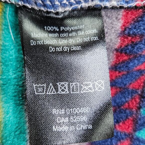 KAVU Overlook Polar Fleece Poncho Hoodie Aztec Cozy Oversize Southwestern Medium - Picture 10 of 12